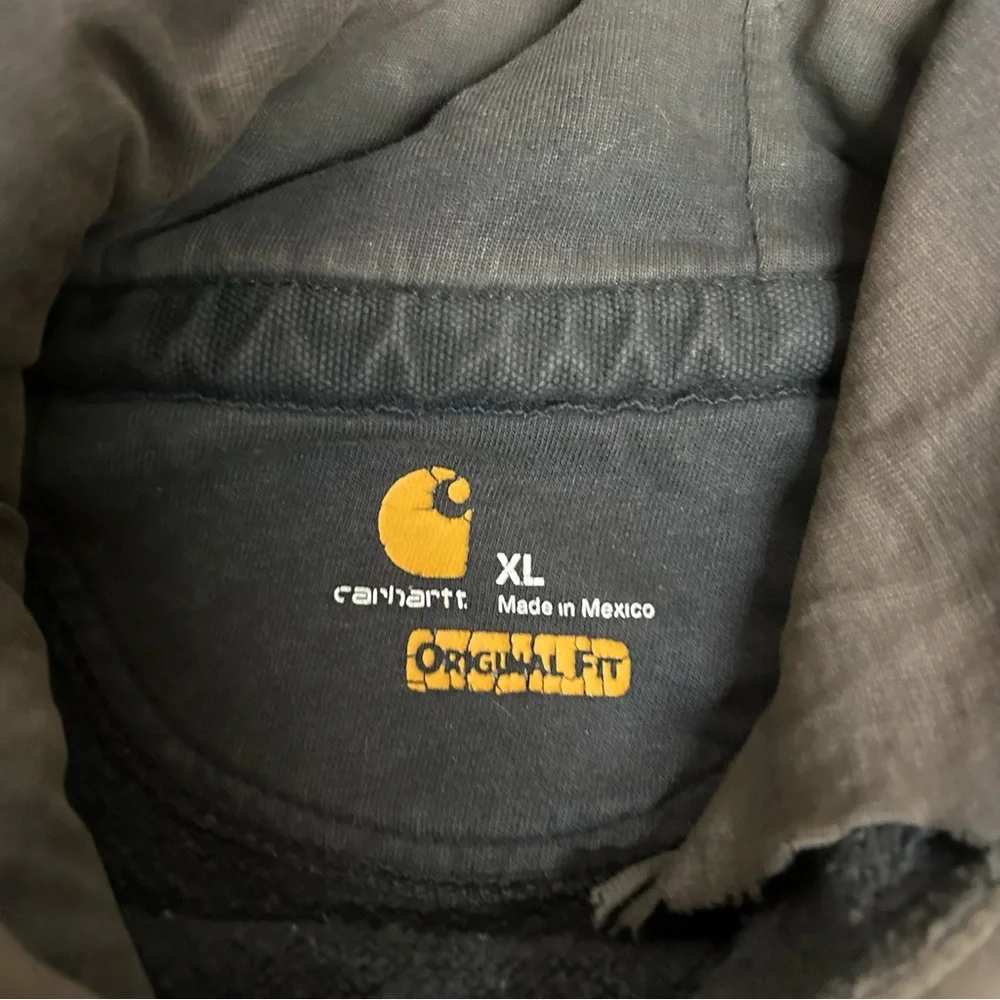 Carhartt Hoodie‎ Mens XL Black Faded Original Fit Distressed 100615 001 Pullover